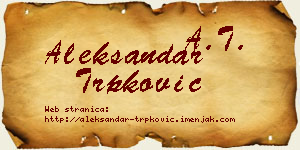 Aleksandar Trpković vizit kartica
